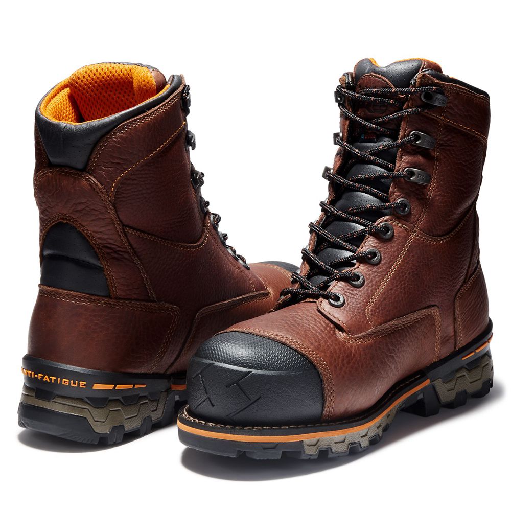 Bocanci De Muncă Timberland Barbati Maro/Negrii - Pro® Boondock 8\" Comp Toe - Romania - QUTLYO175